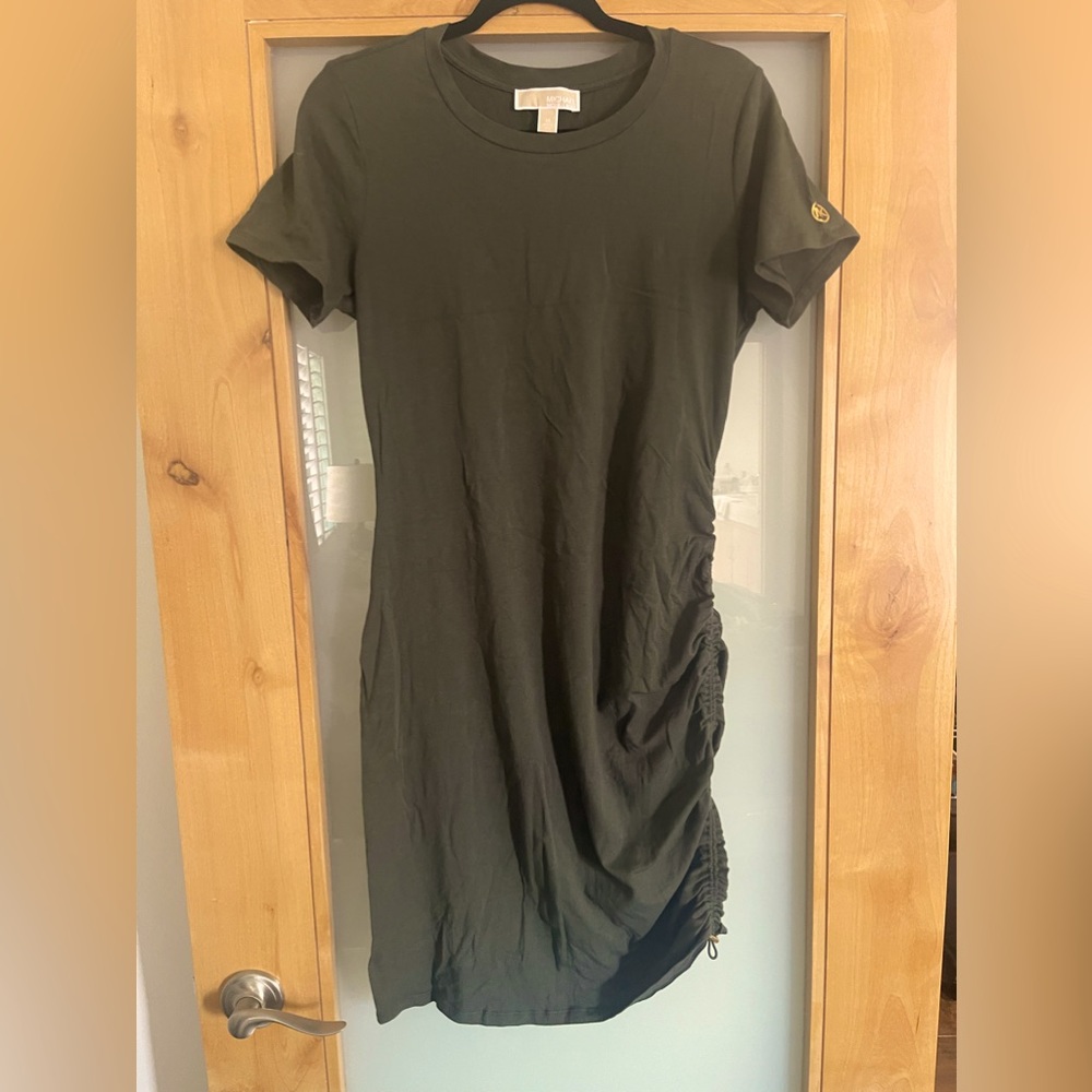 Michael Kors stretch Body-con Dress side pull string M sexy!